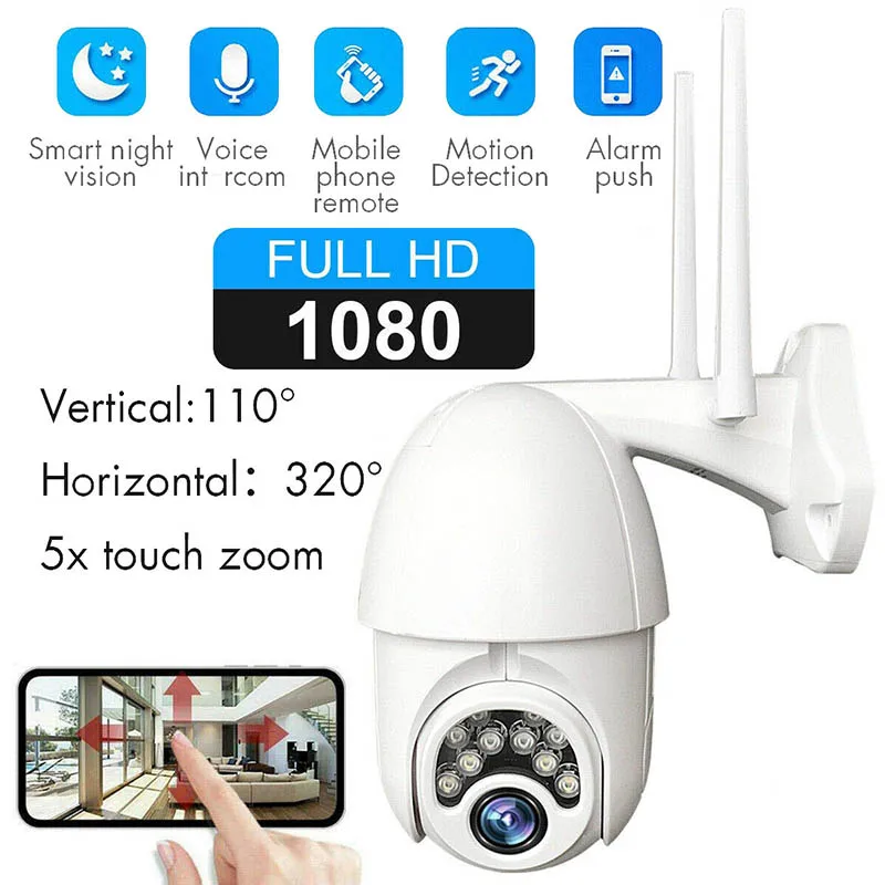 

FISTAK 1080P PTZ IP Camera Wifi Outdoor Speed Dome Wireless Wifi Security Two way Camera Digital Network Surveillance camera