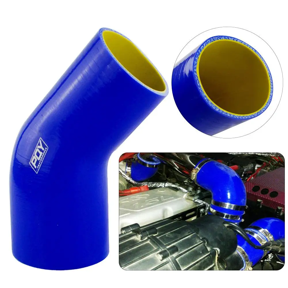 Универсальный воздухозаборник 2,"-3" 63 мм-76 мм 45 градусов силиконовая трубка турбинный воздухозаборник шланг впускной синий холодный воздухозаборник