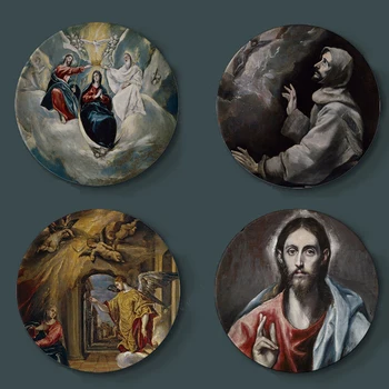 

Sales El Greco Painting Decorative Plates Ceramic Home Artistic Dish Hotel Background Display Spanish Renaissance Painting Plate