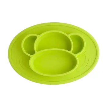 

Silicone Plate Children's Silicone Non-Slip Feeding Plate One-piece Compartment Sucker Placemat