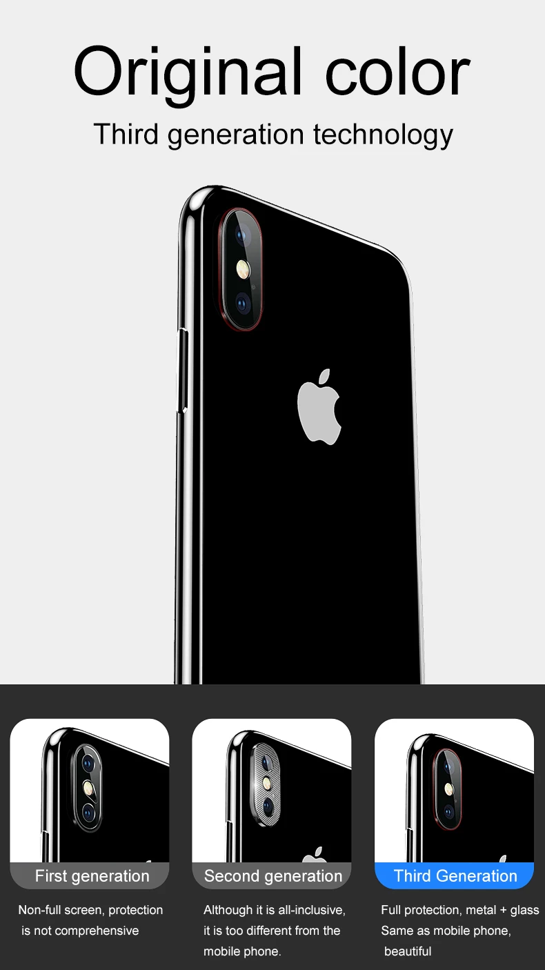 2 шт для iPhone 11 Pro 7 6 6s 8 Plus Задняя крышка объектива камеры протектор заднего защитного кольца для iPhone X XR XS MAX чехол