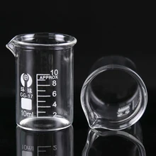 1 шт 10 мл стеклянный стакан студенческий химический лабораторный стеклянный прозрачный стакан колба утолщенная с носиком