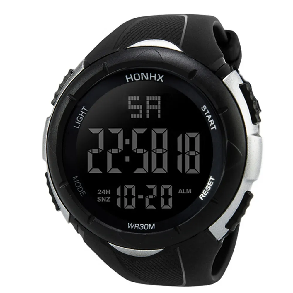 Роскошные спортивные часы Мужские Аналоговые Цифровые Военные Силиконовые часы Мужские светодиодные водонепроницаемые наручные часы для подарков электронные умные часы