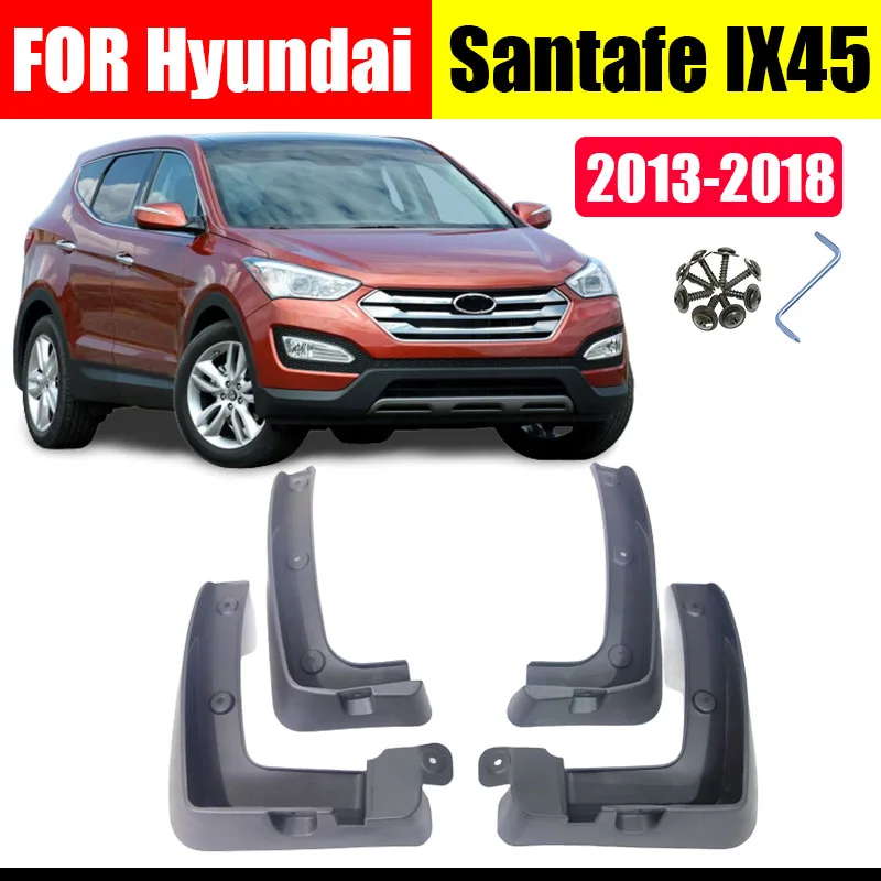 4pcs Plastic Tire Splash Guards Mud Flaps For Hyundai Santa-Fe IX45 2013-2018