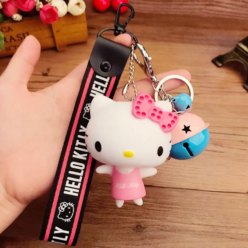 Новинка, женский брелок hello kitty, подарок для девушек, висячая веревка, браслет на запястье, автомобильная сумка, брелок, брелок, цепочка для ключей, брелок для телефона - Цвет: 14