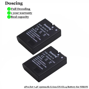 

EN-EL14 EN-EL14a ENEL14 1500mAh Replacement Battery for Nikon P7800 P7700 P7100 P7000 D5500 D5300 D5200 D3200 D3300 D5100 D3100