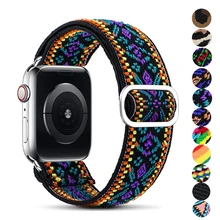 

Scrunchie Strap For Apple watch band 45mm 41mm 44mm 40mm 38mm 42mm Bohemia Elastic belt solo loop bracelet iWatch 3 4 5 se 6 7