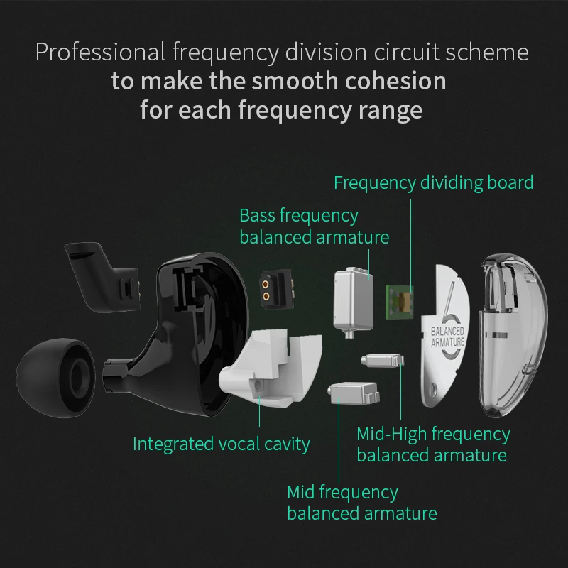  KZ AS06 Headphones 3 Balanced Armature Driver In Ear Earphone HIFI Bass Monitor Earphone Earbuds Wi