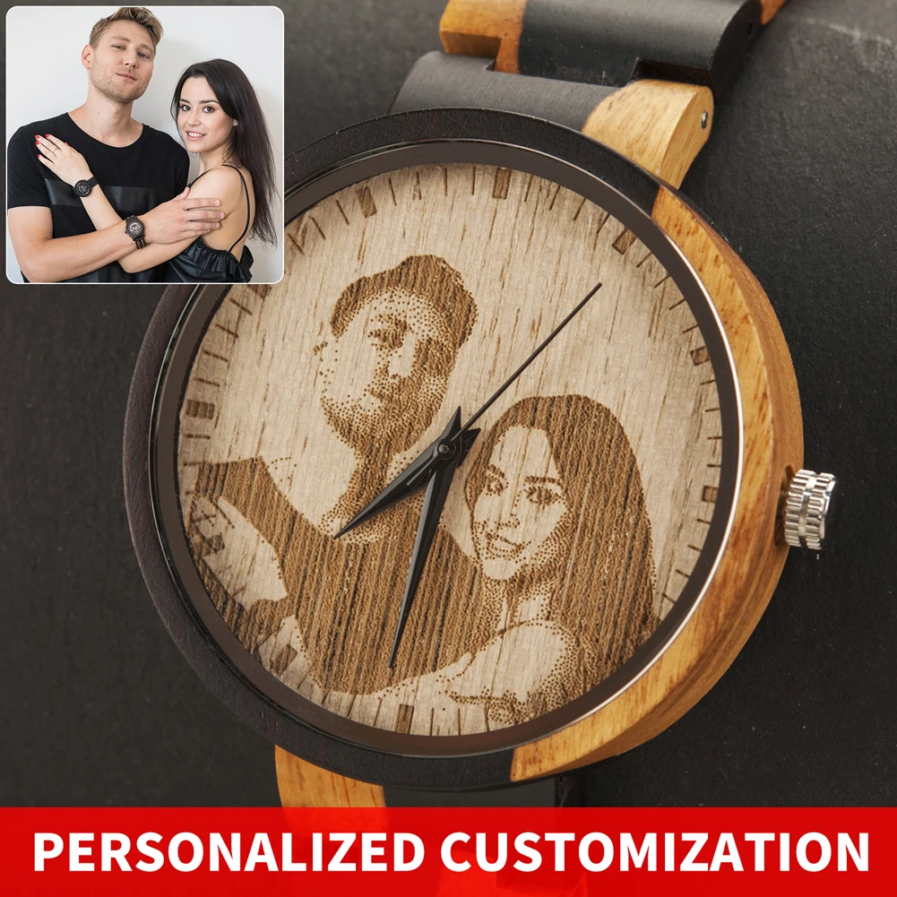 Personality Engraving Customize Watch Men BOBO BIRD Customers Photos Customization Wooden Watches Gift for Him fo reloj mujer