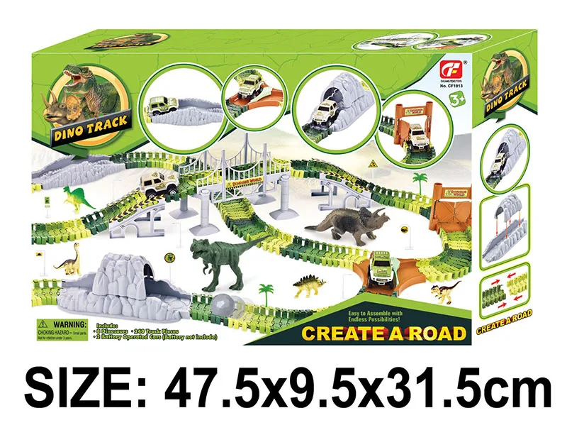 Железная дорога магический гоночный трек динозавр электрический трек поезд набор игрушек детские Lexible треки Игровой Набор для 3 лет мальчик игрушка подарок