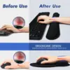 RAKOON Mouse Pad with Gel Wrist Rest Non-Slip Base Wrist Rest Pad Ergonomic Mousepad for Typist Office Gaming PC Laptop ► Photo 3/6