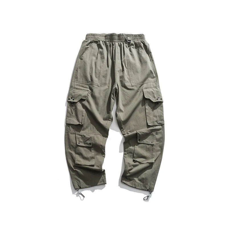 

Luoye luo ye 2020 Spring Casual Pants Adjustable Leg Mouth Loose-Fit Street Multi-pockets Bib Overall Men's K703