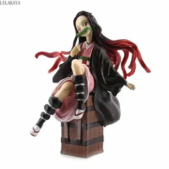 

15cm Demon Slayer: Kimetsu no Yaiba One Generation Kamado Nezuko Sitting On The Box PVC Action Figure Collection Model Toys Doll