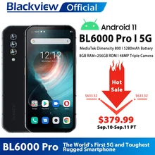 Blackview BL6000 Pro 5G Smartphone IP68 Waterproof 48MP Triple Camera 8GB RAM 256GB ROM 6.36 Inch Global Version Mobile Phones