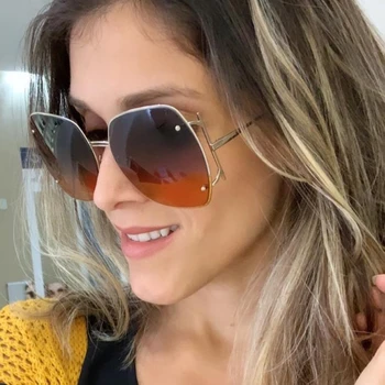 

QPeClou 2020 New Brand Designer Polarized Sunglasses Women Fashion Vintage Square Sun Glasses Female Metal 62mm Shades Oculos