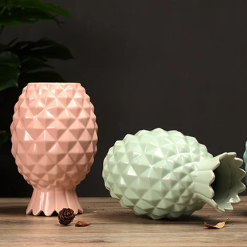 

AMERICAN ART CERAMIC PINK PINEAPPLE VASE DECORATION DESKTOP FLOWER ARRANGEMENT MODERN HOME DECORATION ACCESSORIES WEDDING GIFTS