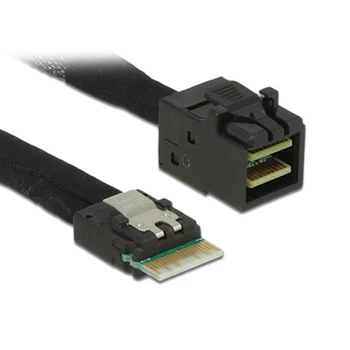 

Slim Line SAS 4.0 SFF-8654 4i 38pin Host to HD Mini SAS 4i SFF-8643 36pin Target Cable 50cm
