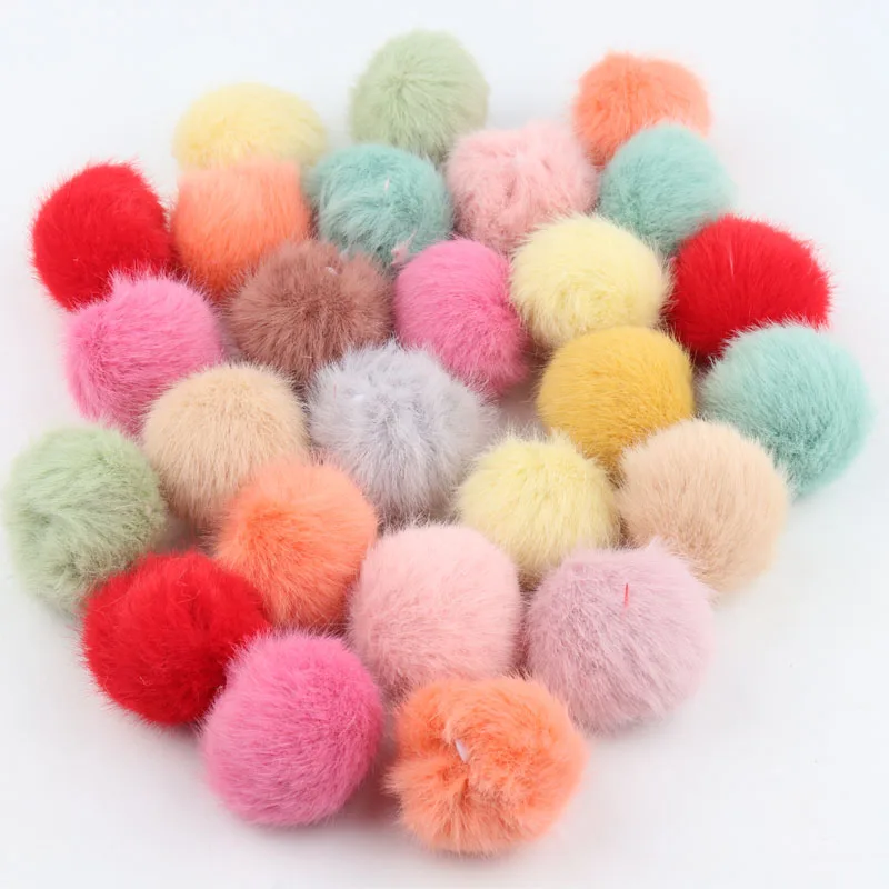 25mm Fur Balls Fluffy Pompoms DIY Pompon for Keychain Jewelry Earring Colorful Pompom Ball DIY Crafts Hair Accessories 10pieces pom poms craft supplies