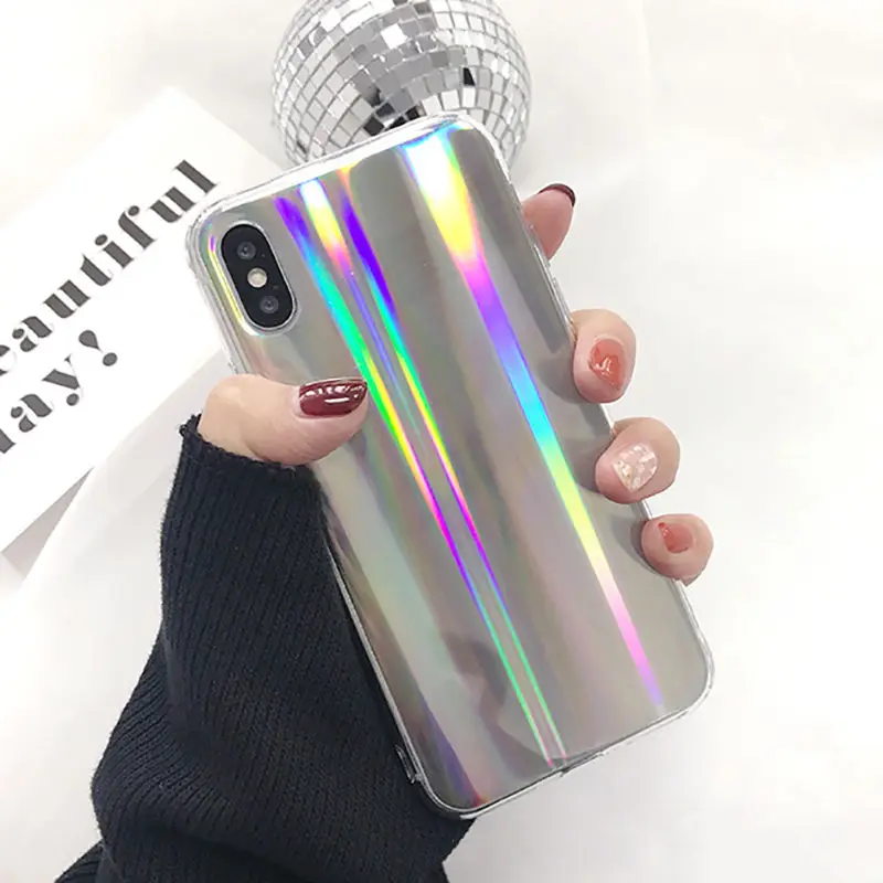 Глянцевый лазерный мраморный чехол для iphone X XS Max, мягкий силиконовый чехол для iphone 6, 6s, 7, 8, 7 plus, задняя крышка для телефона - Цвет: T2