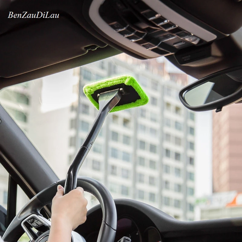 Car Cleaning Brush Detachable Window Microfiber Wiper Cleaner with Cloth Pad Tool |