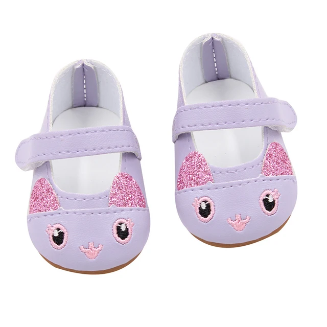 Cute Doll Shoes 7cm Bow Cartoon Skull Pattern Mini Shoes For 18 Inch American&43cm Baby New Bron Dolls Og Girl Toy 1/3 BJD Shoes SH-0019-3