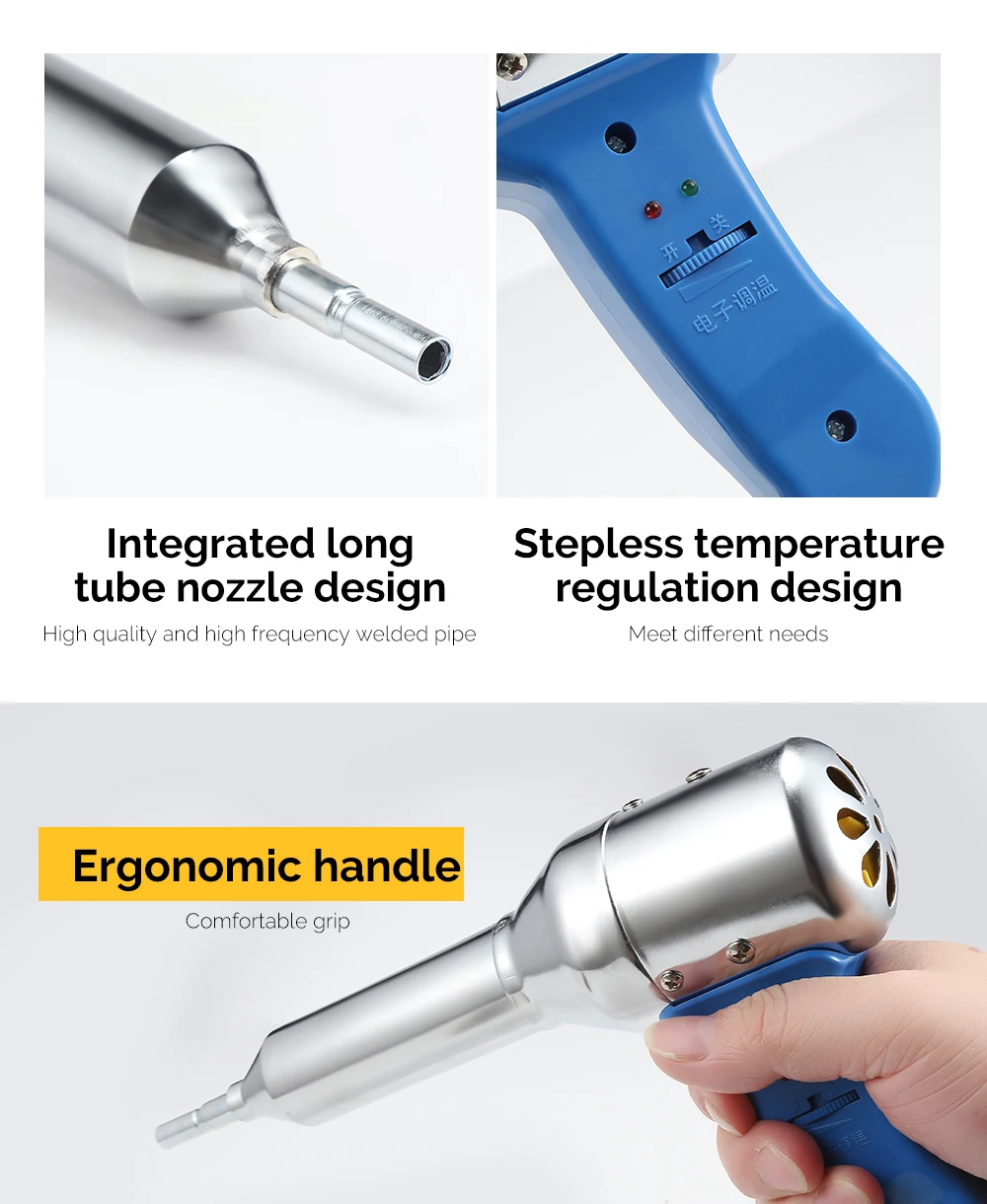 700 Вт Пластиковые регулируемые Сварочные горелки пистолет горячего воздуха 30-400 градусов напряжение 220 В Ток 50-300л мин температурные инструменты
