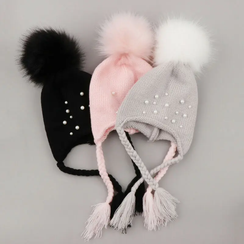 

Newborn Kid Baby Boy Girl Knitted Crochet Beanie Earmuffs Hat Winter Warm Cap CA