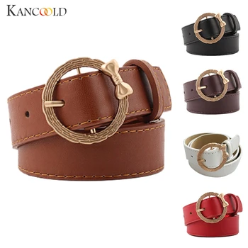 

KANCOOLD Women's Ladies Bow Round Buckle Belt Vintage Belt Fashion Belt Wild Buckle Decoration Dress Belt