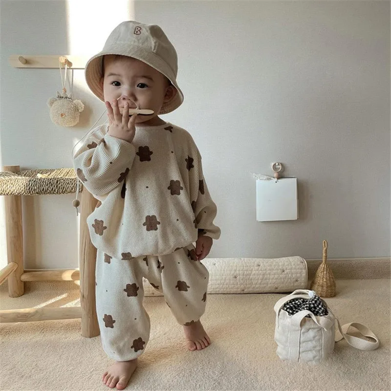 

Autumn Infant Baby Cartoon Clothing Sets Toddler Boys Girls Long Sleeve Sweatshirt + Pants 2pcs Suit Kids Cute Bear Clothes Set
