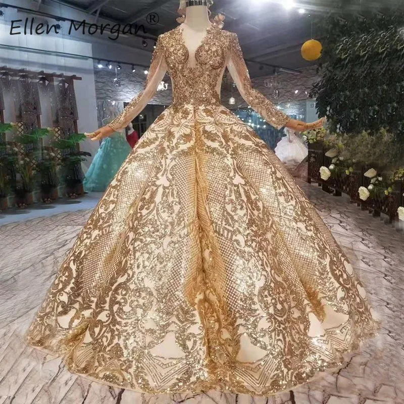 gold wedding gown