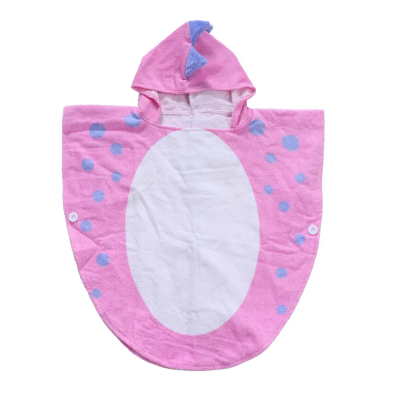 Baby Towels Hooded With Paw Dinosaur Ponchos Hooded Children's Bath Towel Kids Beach Towel Infant Bathrobe For 0-6 Years - Цвет: PK