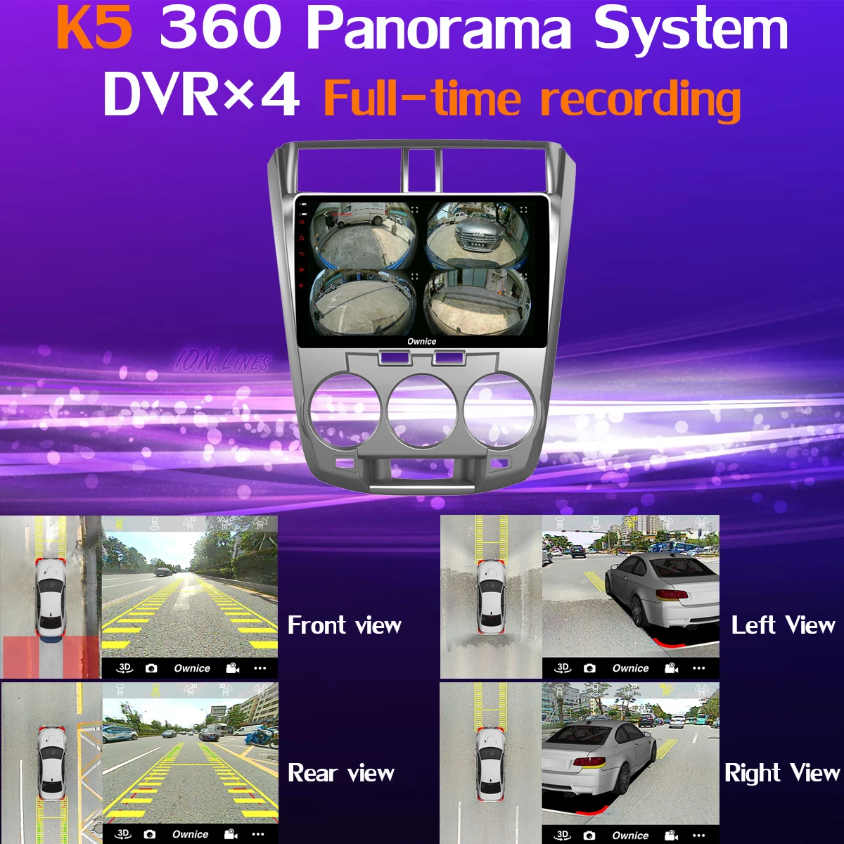 Best 360°Panoramic 4G SIM WiFi Android 9.0 8Core 4+64G GPS Radio DSP CarPlay Car Multimedia Player GPS Radio for Honda City 2009-2014 3