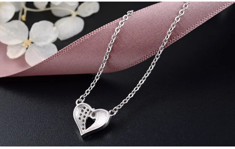 

New high quality fashion S925 silver necklace heart-shaped necklace DBT03