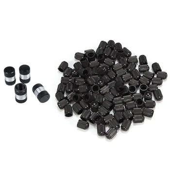 

104Pcs Aluminum Alloy Car Motorcycle Wheel Tire Valve Stem Cap Dust Cover Black