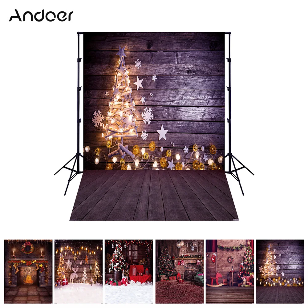 

Andoer 1.5*2 meters / 5*7 feet Christmas Holiday Theme Background Studio Props Foldable Polyester Fibre Photography Backdrop