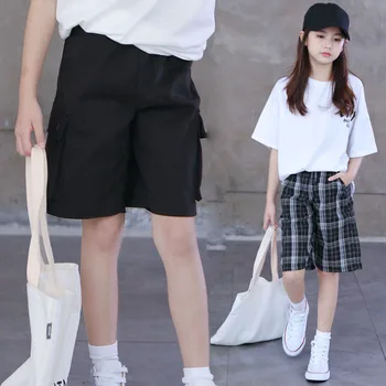 

Teenage Girls Pants 2020 Summer Casual Fashion Loose Sport Short Pants Kids Wide Leg Pants School Children Trousers 10 12 Year