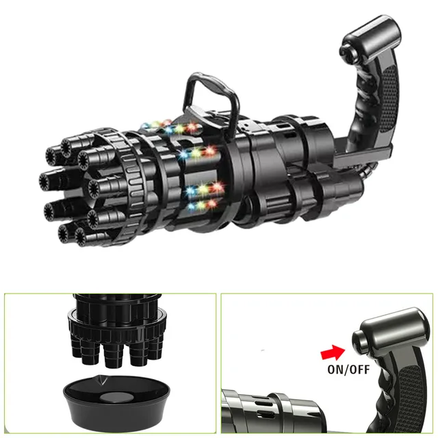 New Kids Automatic Gatling Bubble Gun Soap Bubbles Machine Summer Gatling Blower Bath Toys Outdoor Party Wedding Bubble 4