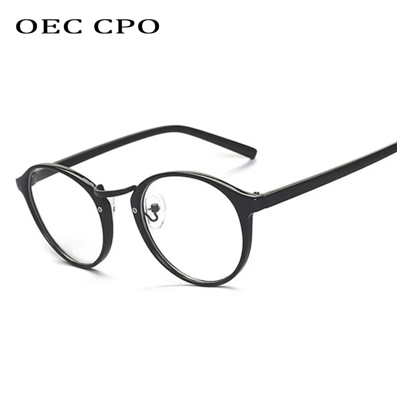 OEC CPO New Fashion Women Glasses Frame Men Eyeglasses Frame Vintage Round Clear Lens Glasses Optical Spectacle Frame O413