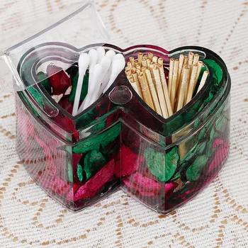 

Double-Heart Cotton Swab Box Creative Home Toothpick Box Fashion Desktop Decoration Home Daily Use