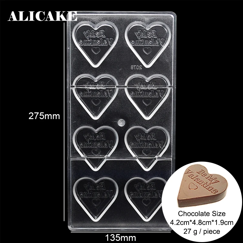 3D формы для шоколада, поликарбонатные формы для выпечки в форме сердца, пластиковые формы для выпечки, кондитерские инструменты для шоколада, форма для конфет, лоток для мыши