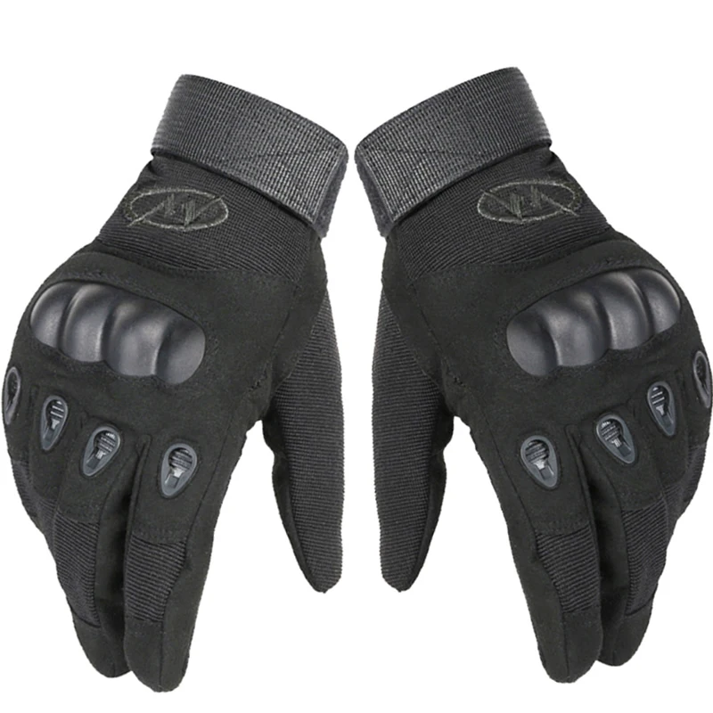 Уличные спортивные тактические перчатки с полным пальцем для пеших прогулок, езды на велосипеде, военные мужские перчатки, защитные перчатки для рыбалки - Цвет: Black finger