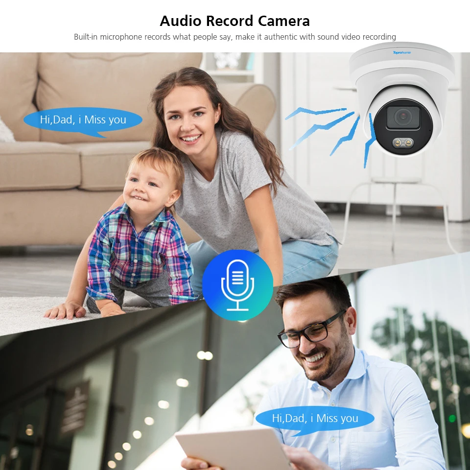 TOPROHOMIE H.265 32CH 4K 보안 카메라 시스템 8MP 다채로운 밤 Ai 실내 야외 방수 IP 카메라 P2P 오디오 레코드 세트
