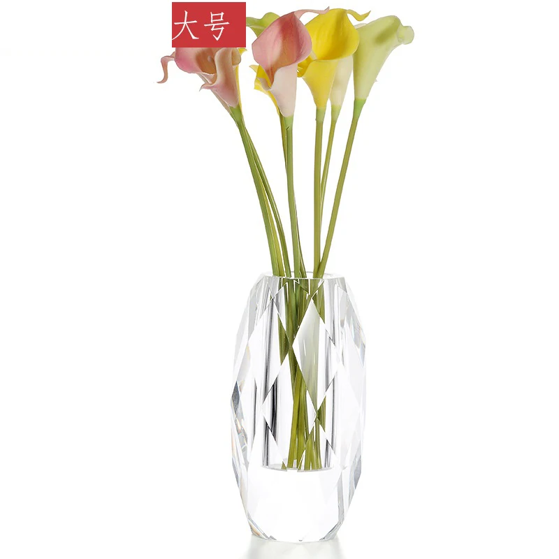 European Crystal Glass Small Vase, Fresh Tabletop Ornaments, Flower Plant, Transparent Bottle, Modern Home Decor Accessories 5