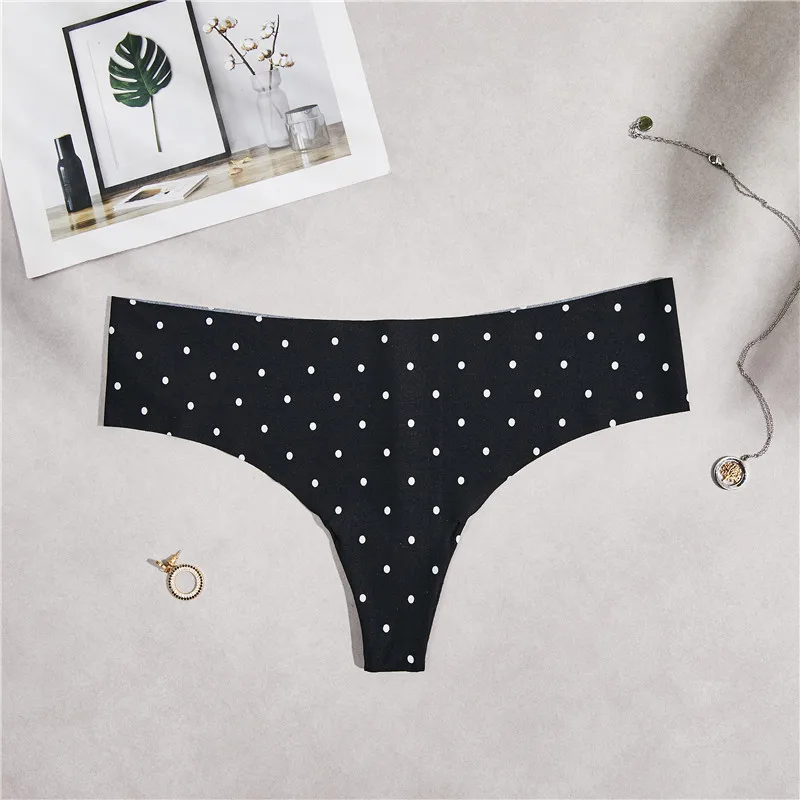 Exclusive new Sexy Seamless Briefs Fashion pink letters printing Women Panties Low Waist Briefs woman Underwear M/L - Цвет: thong black-origin