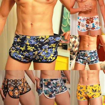 

Sexy Men's Printed Casual Underwear Shorts Breathable Cotton Sport Comfortable Underpants Panties Homewear