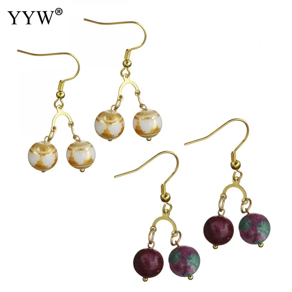 

6pairs/Lot Tainless Steel Drop Earring 2019 New Arrive Gold Color Plated For Woman New Earrings Girl A Birthday Present