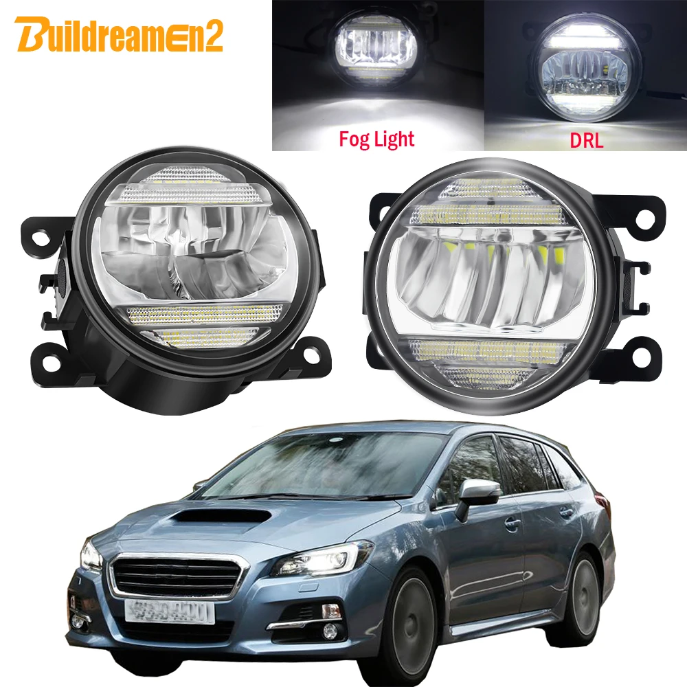2in1 Design Car Left + Right Led Fog Light Assembly Drl Daytime Running