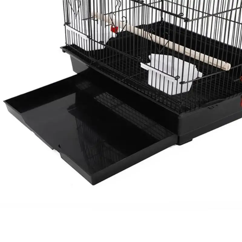 Portable Wire Cage Pet Cage Parrot Cage With Wooden Stand Rod Feeding Cup Simple Structure And Easy Assembly Easy To Clean Up