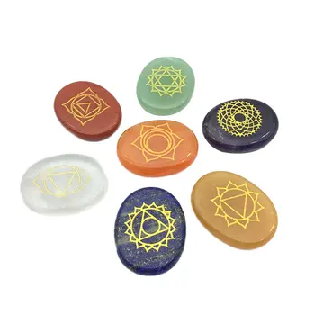 

7 PCS Chakra Reiki Crystals Seven Chakra Healing Energy Polished Natural Crystal Semi-precious Stones Ornaments