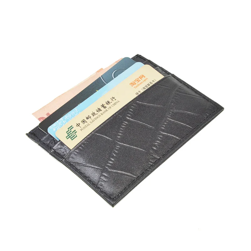 Из яловой кожи мужские плоские карты бумажник для визиток держатель крокодил Крест шаблон пикап пакет автобус футляр для удостоверения личности